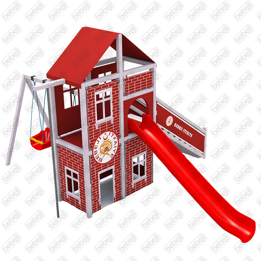 Wooden Kid Playground Fire Station Themed J9198