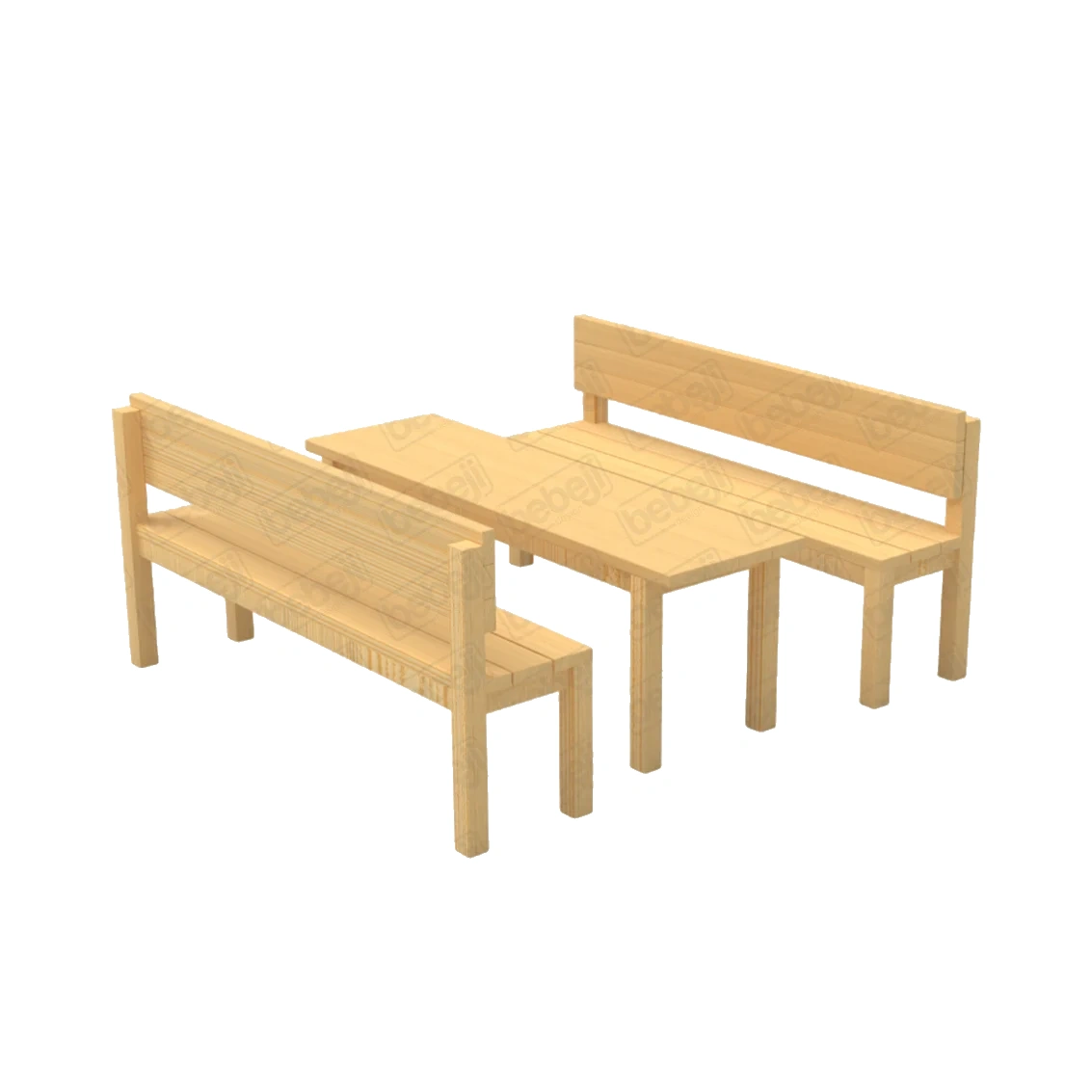 Wooden Bench Set J9816