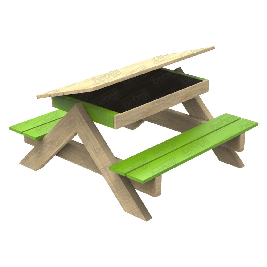 Wooden Kid Picnic Desk With Board/Sandbox J9817