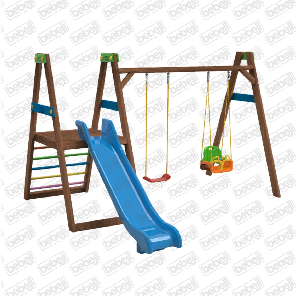 I Safe Ahşap Çocuk Oyun Parkı S0074