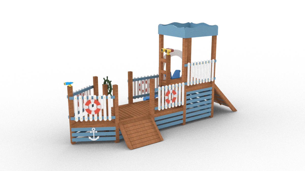Wooden Mini Playground With Ship Themed J9195