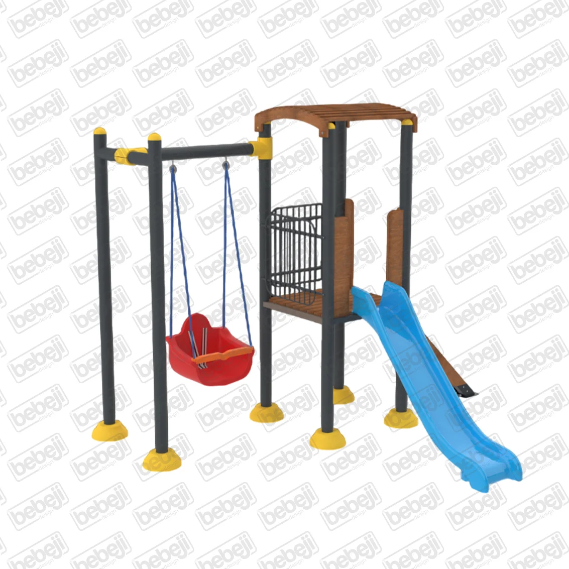 Metal-Ahşap Oyun Parkı J8001