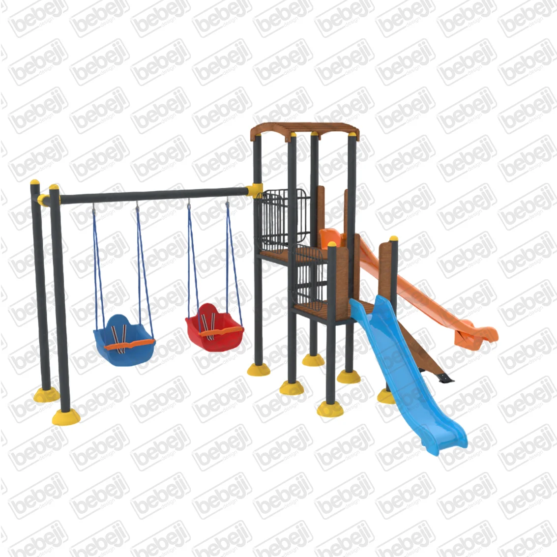 Metal-Ahşap Oyun Parkı J8004